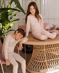 NoggiWear Little/Big Girls Linen Patch Cotton Loungewear Set