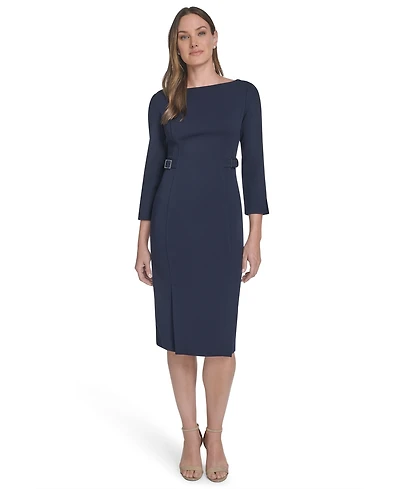 Calvin Klein Women's Side Buckle Midi Dress