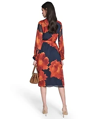Calvin Klein Women's Printed Midi Shirtdress