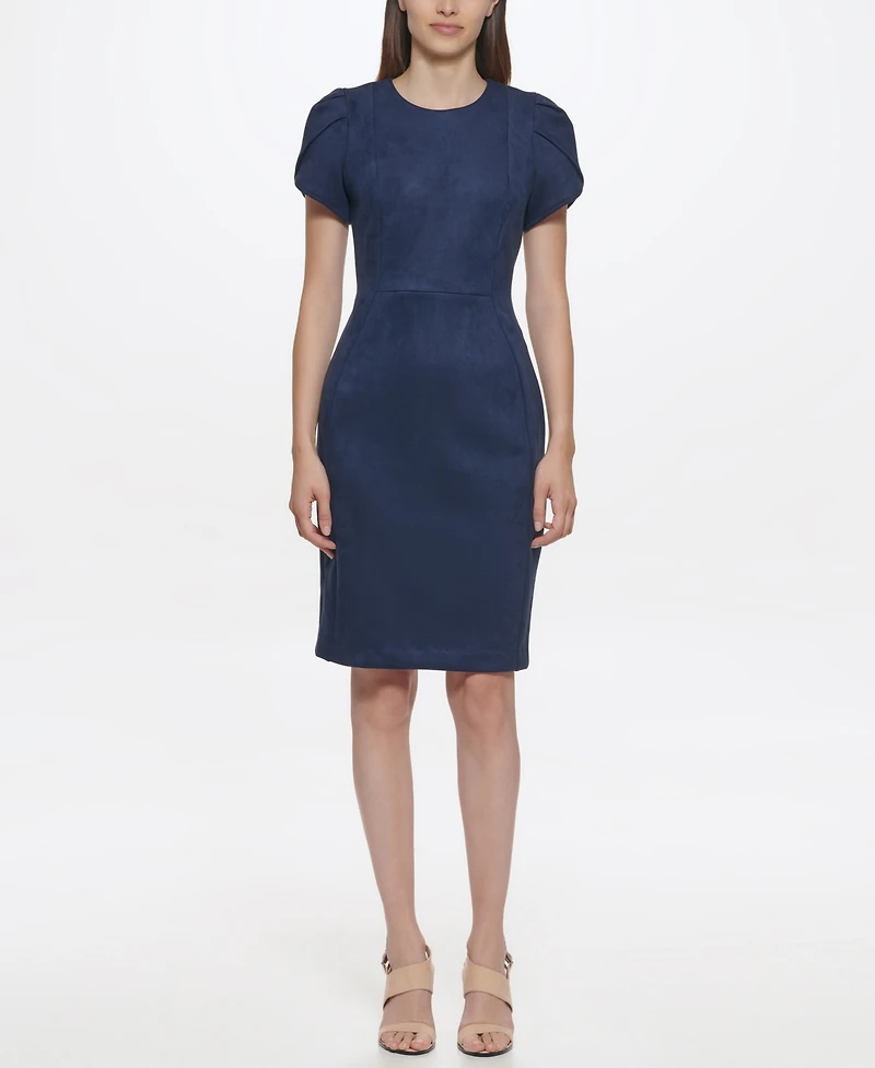 Calvin Klein Women's Tulip Sleeve Short Dress