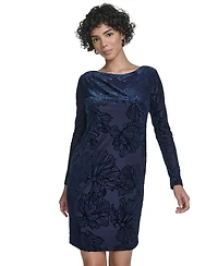 Calvin Klein Women's Velvet Burnout Shift Dress