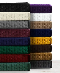 Tribeca Living Lugano Honeycomb Velvet Oversized Solid piece Quilt Set