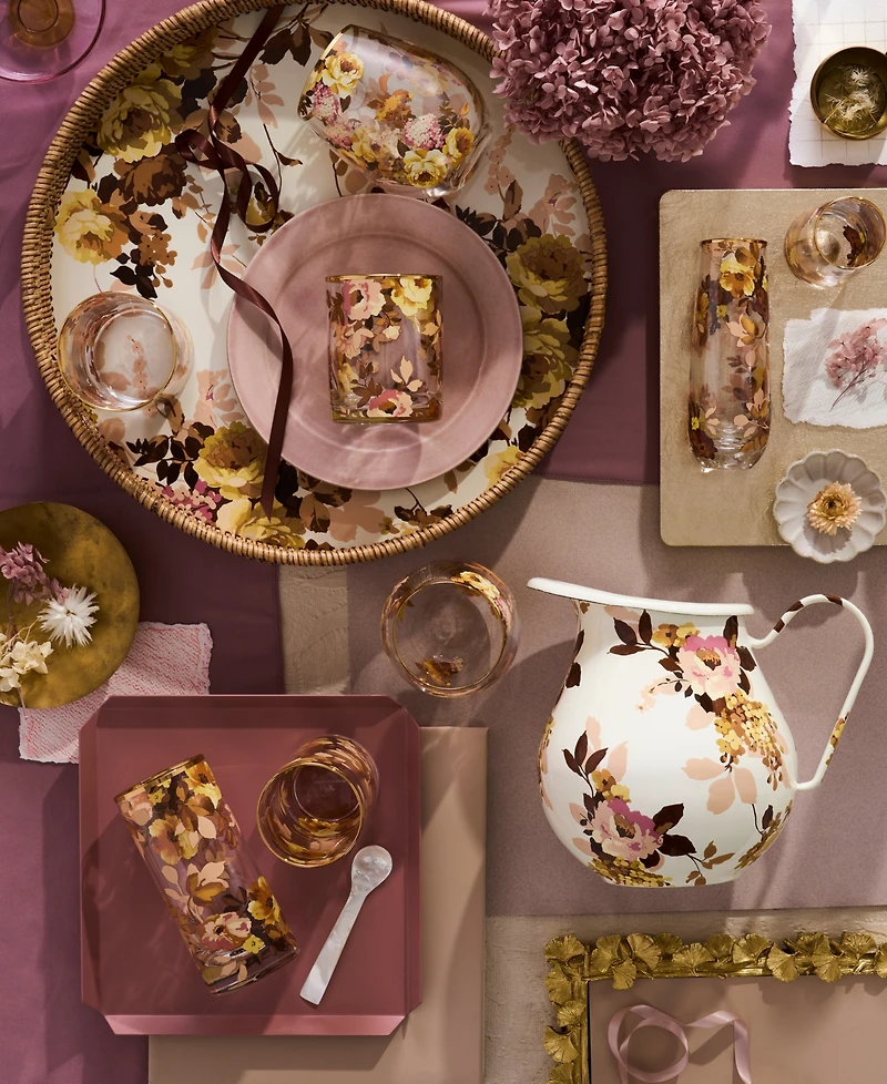 MacKenzie-Childs Wild Rose Tumbler Glasses, Set of 4