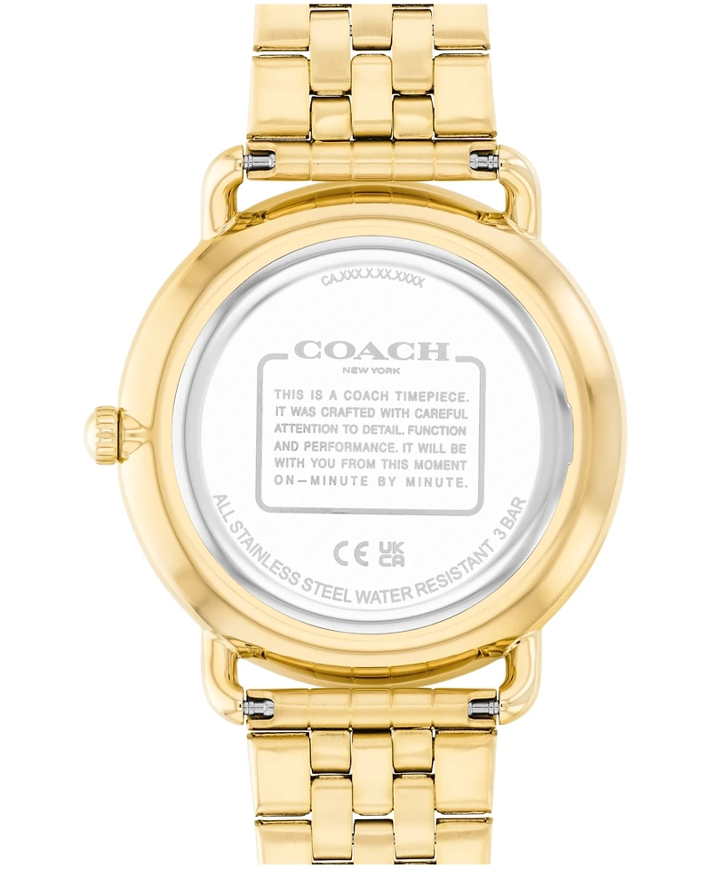 Coach Men's Elliot Gold Tone Stainless Steel Bracelet Watch, 43mm