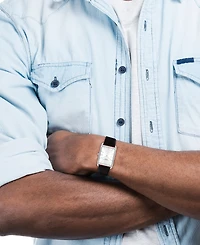 Coach Men's Elliot Black Leather Strap Watch