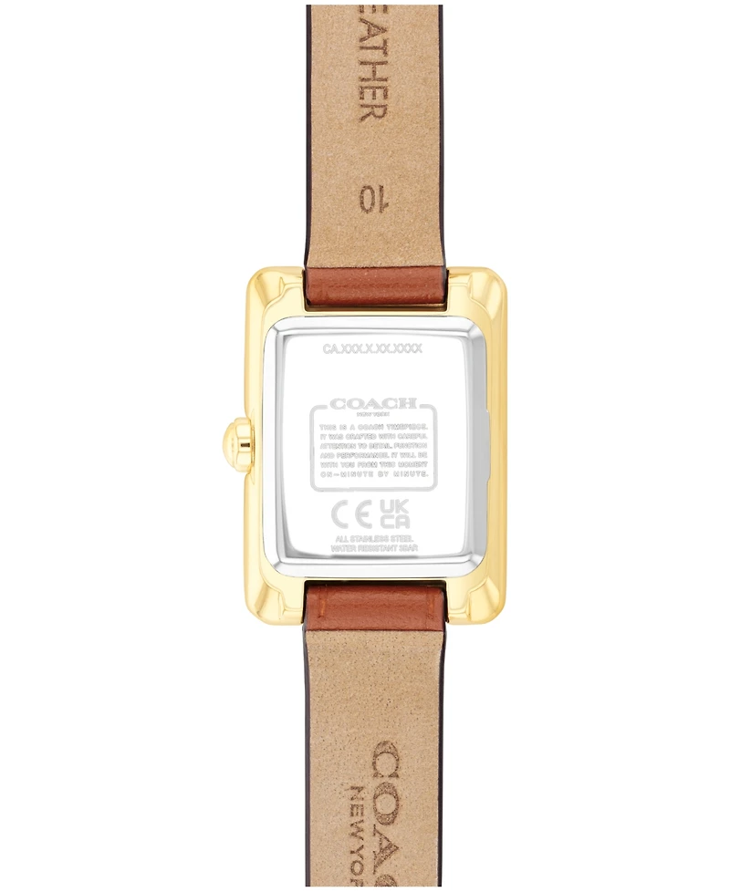 Coach Women's Mara Saddle Leather Strap Watch, 19 x 26mm