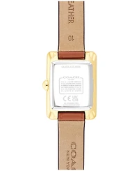 Coach Women's Mara Saddle Leather Strap Watch, 19 x 26mm