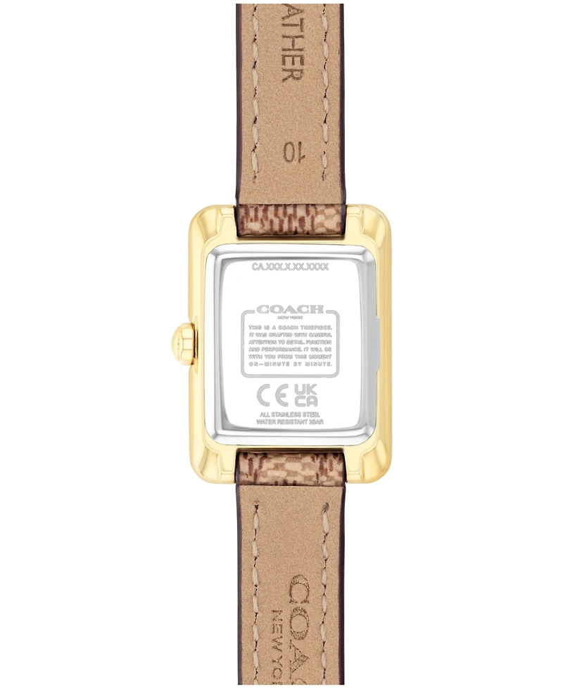 Coach Women's Mara Brown Leather Strap Watch, 19 x 26mm