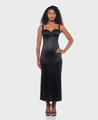 B Darlin Juniors' Embroidered Lace Spaghetti Strap Midi Dress