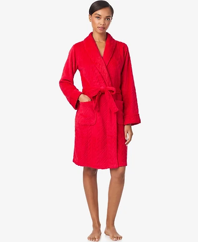 Lauren Ralph Lauren Women's Long Sleeve Shawl Collar Short Robe
