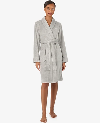 Lauren Ralph Women's Long Sleeve Shawl Collar Short Robe
