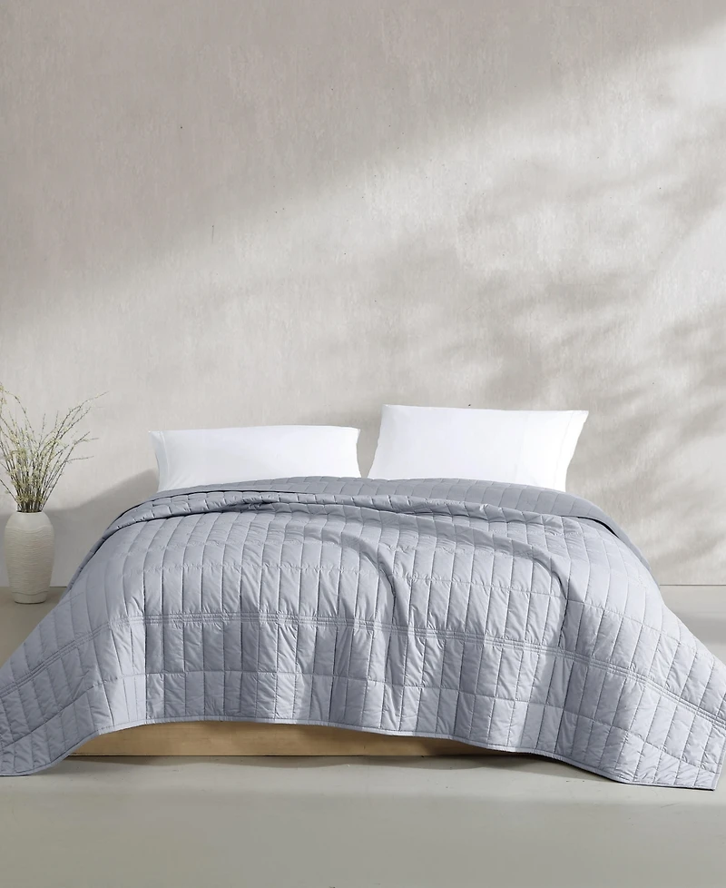 Closeout! Calvin Klein Washed Percale Solid Cotton -Pc. Quilt Set