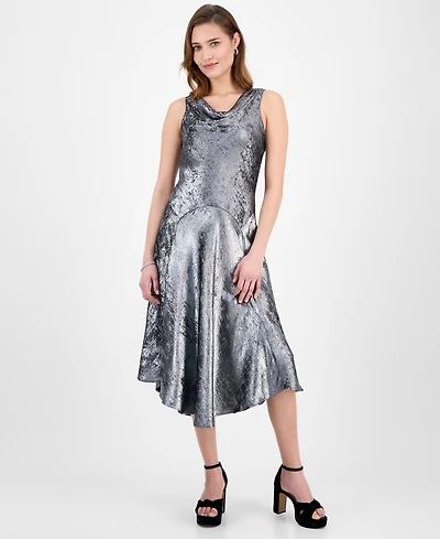 Robbie Bee Women's Cowl Neck Midi Dress