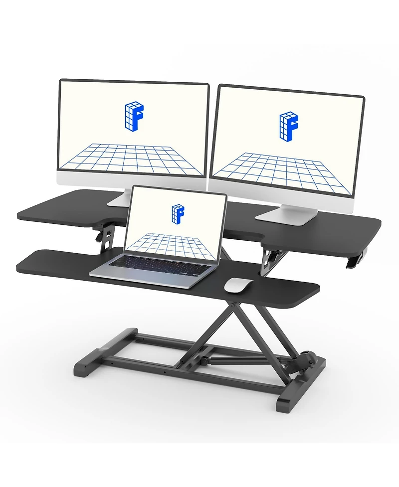 FlexiSpot M7 Series 42"W Manual Adjustable Standing Desk Converter, Black