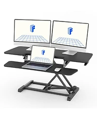 FlexiSpot M7 Series 42"W Manual Adjustable Standing Desk Converter, Black