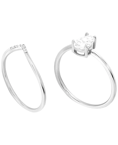 Macy's 2-Piece Cubic Zirconia Ring Set (1.25 ct. t.w.) in Sterling Silver