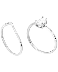 Macy's 2-Piece Cubic Zirconia Ring Set (1.25 ct. t.w.) in Sterling Silver