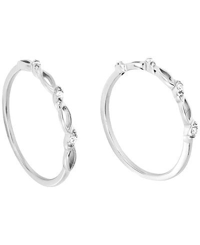 Macy's 2-Piece Cubic Zirconia Ring Set (0.12 ct. t.w.) over Sterling Silver
