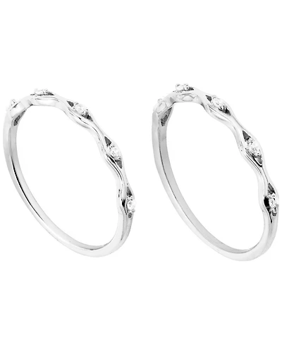 Macy's 2-Piece Cubic Zirconia Stackable Ring Set (0.15 ct. t.w.) in Sterling Silver