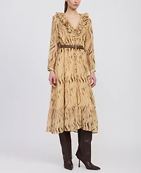 En Saison Women's Avayah Ruffle Midi Dress