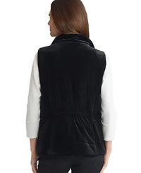 Jones New York Women's Zippered Velvet Quilted Vest