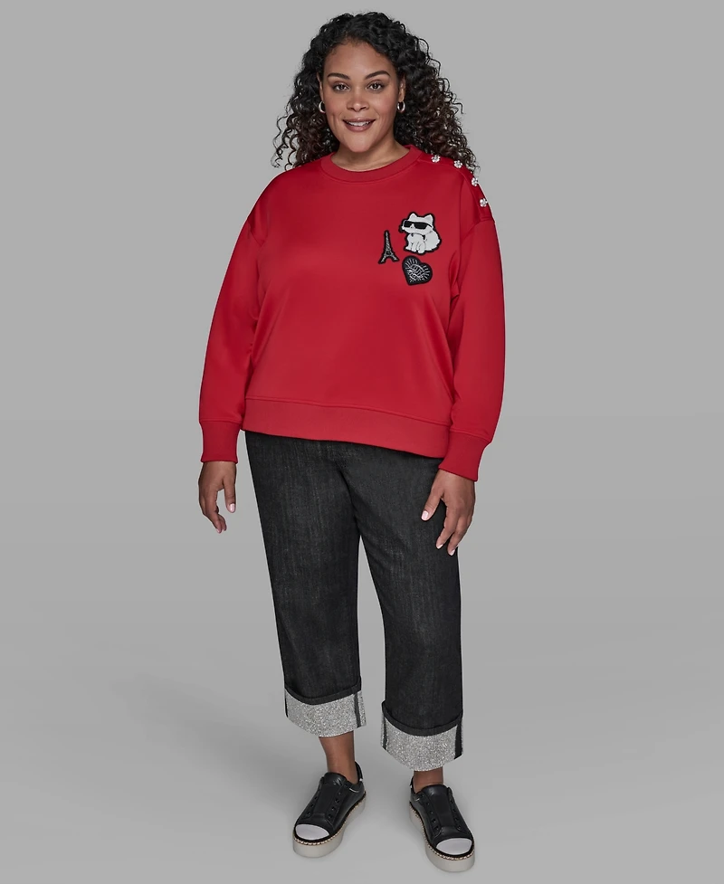Karl Lagerfeld Paris Plus Patches Sweatshirt