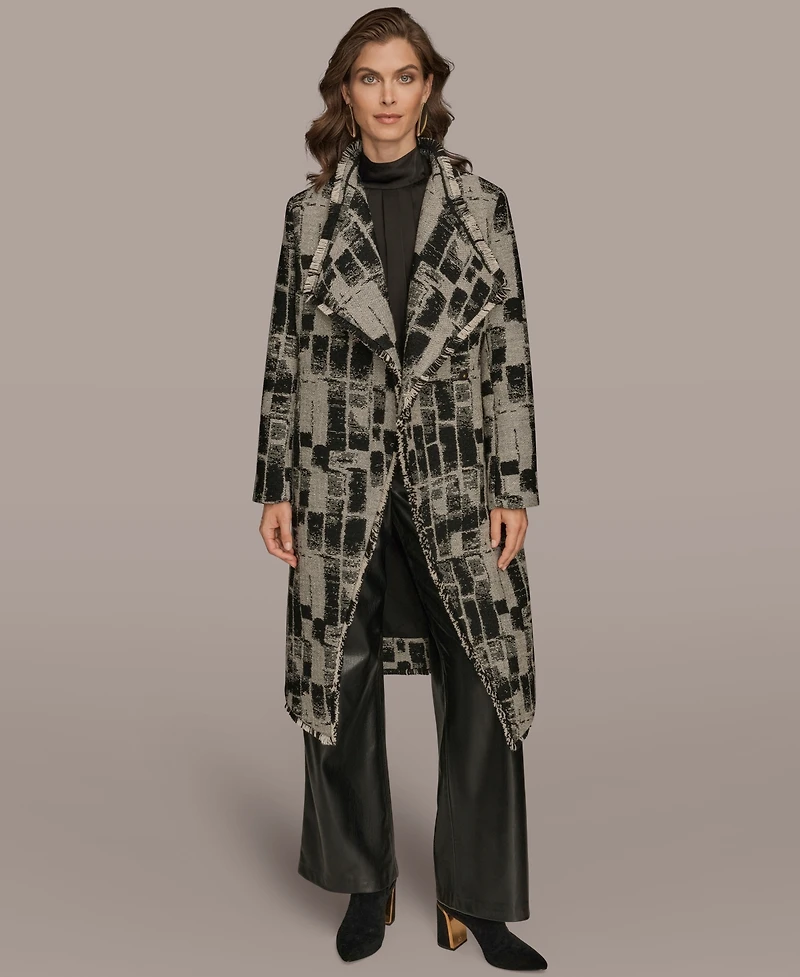 Donna Karan New York Women's Self Belt Long Sleeves Coat