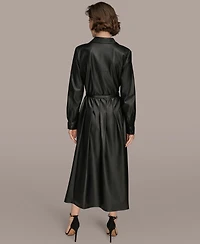 Donna Karan New York Women's Button Front Midi Dress
