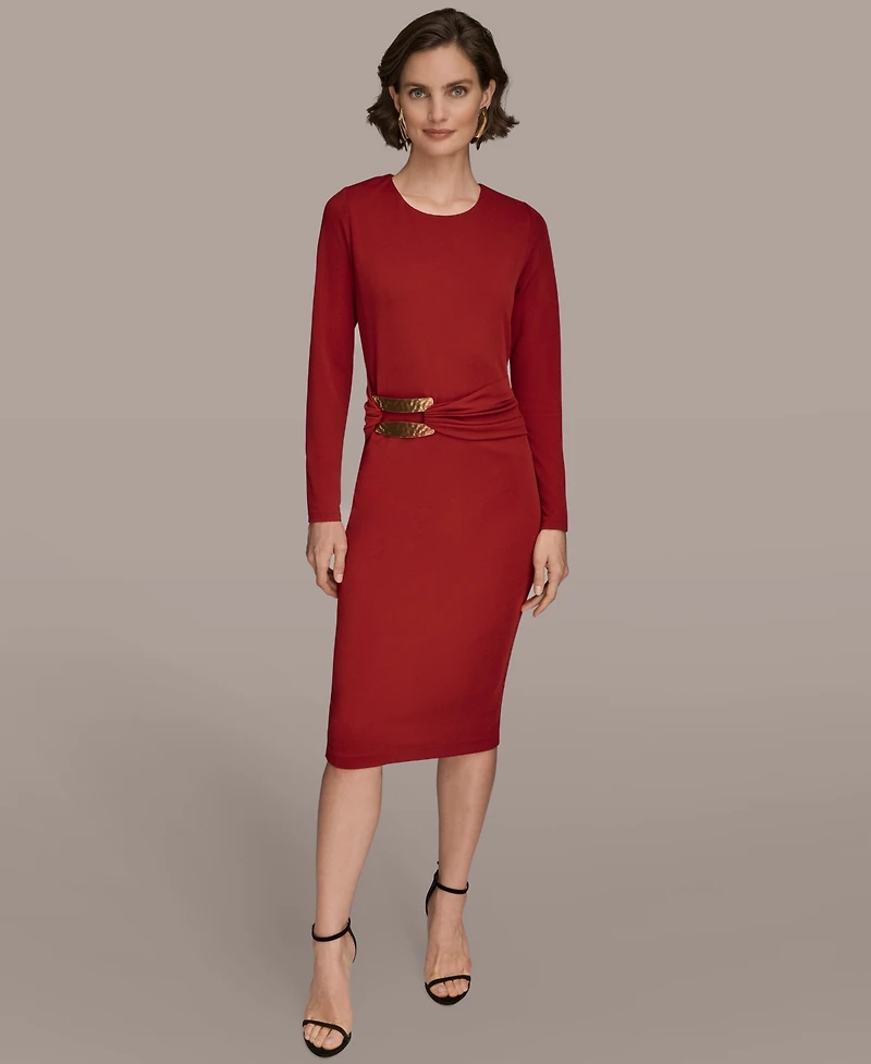 Donna Karan New York Women's Long Sleeve Wrap Dress