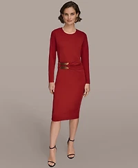 Donna Karan New York Women's Long Sleeve Wrap Dress