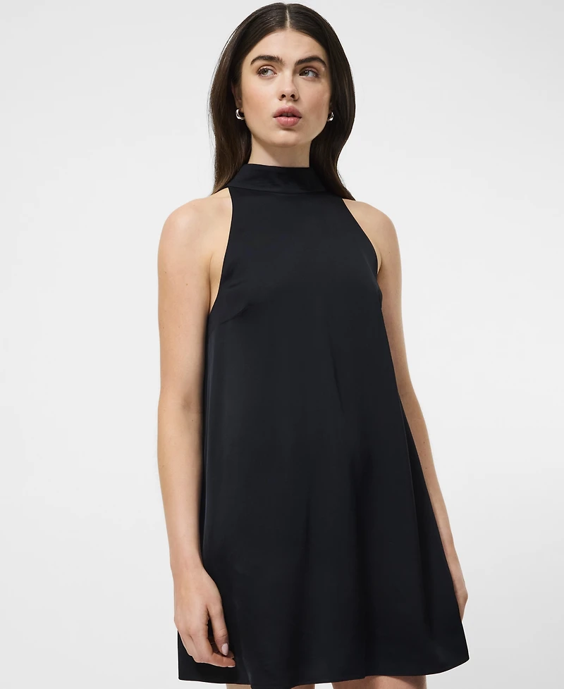 French Connection Women's Ennis Satin Micro Mini Babydoll Dress