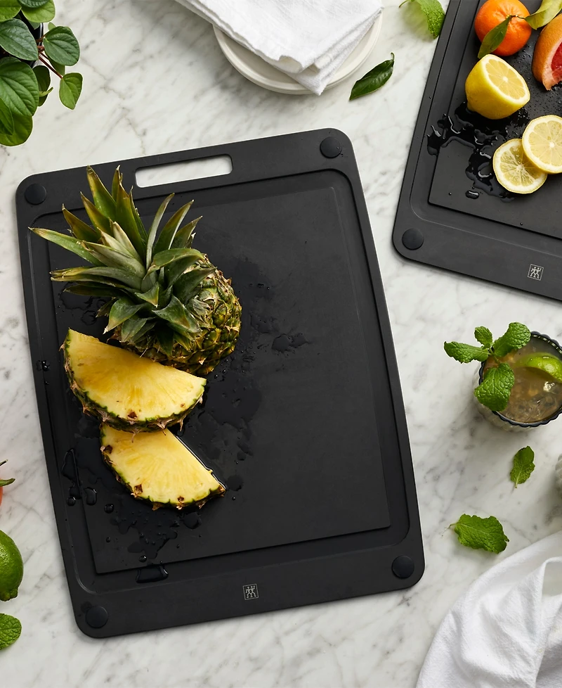 Zwilling Plant Fiber 17x13" Slate with Juice Grooves and Silicone Feet Cutting Board