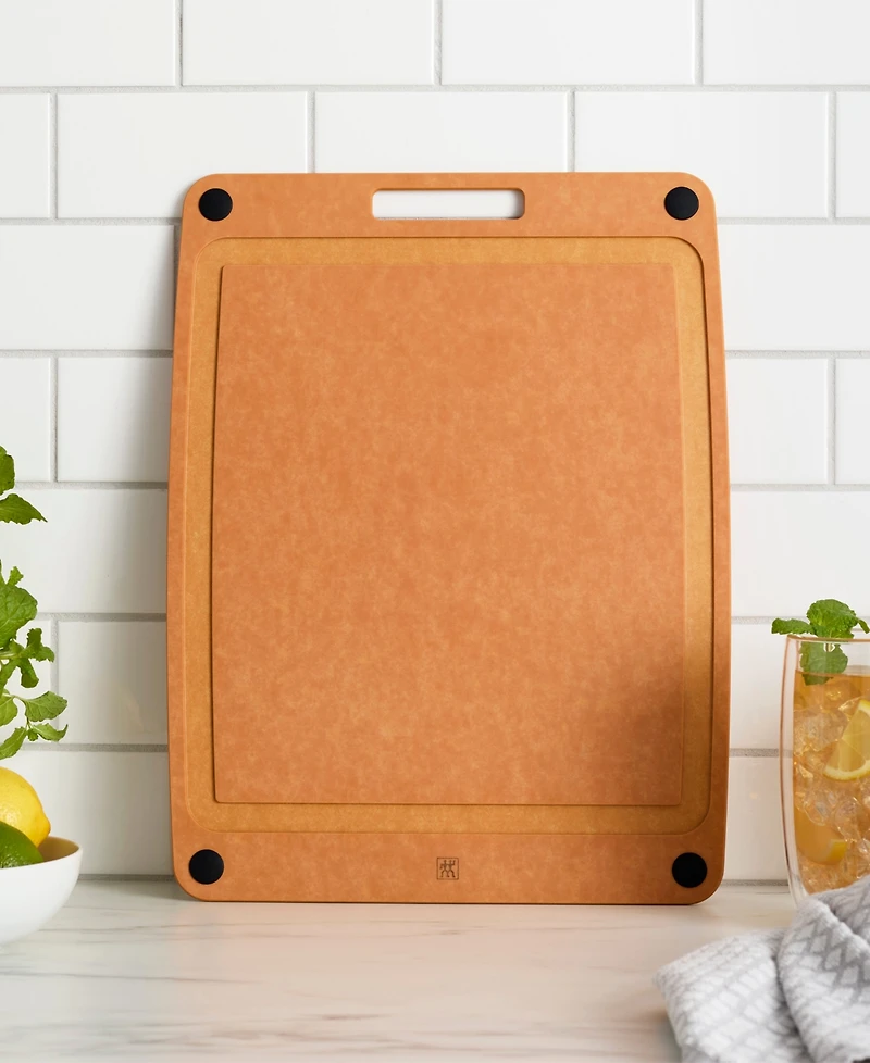 Zwilling Plant Fiber 17x13" Natural with Juice Grooves and Silicone Feet Cutting Board