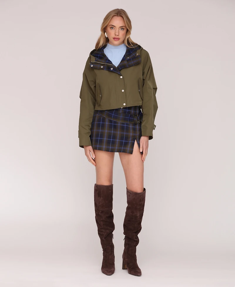 Avec Les Filles Women's Cropped Oversized Anorak Jacket