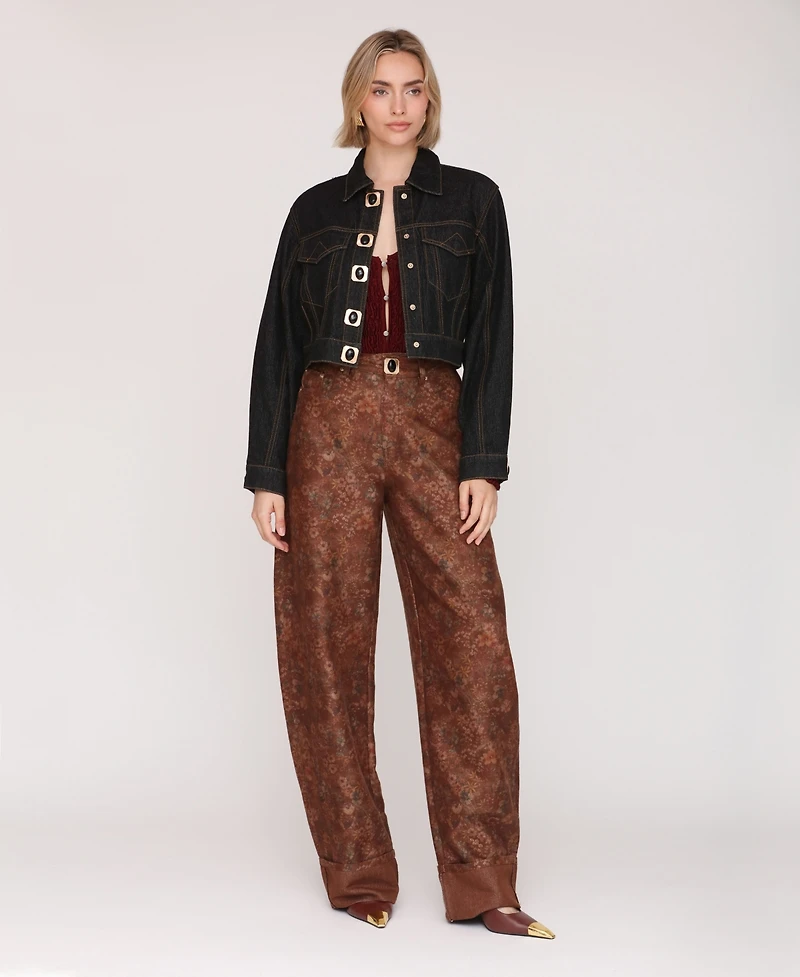 Avec Les Filles Women's Long Sleeve Trucker Jacket
