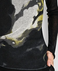 Dkny Women's Printed Double Layer Long Sleeves Sweater