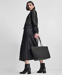 Dkny Women's Double Weave Grommet Bomber Long Sleeves Jacket