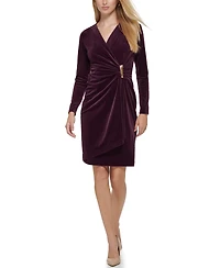 Calvin Klein Women's Velvet Side Bar Trim Dress