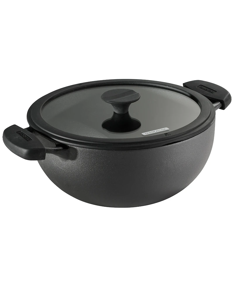 Tramontina Utsava Pre-Seasoned Cast Iron 4.9-Quart Kadai with Lid
