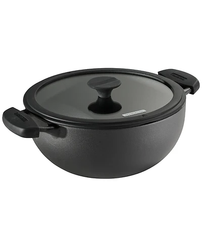 Tramontina Utsava Pre-Seasoned Cast Iron 4.9-Quart Kadai with Lid
