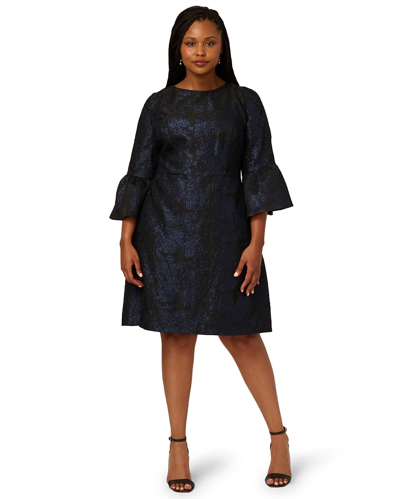 Adrianna Papell Plus A-Line Jacquard Dress