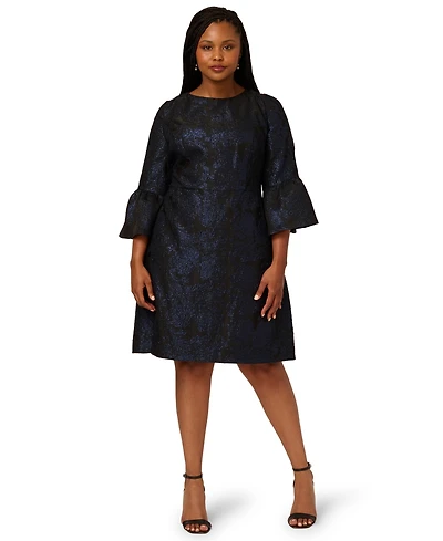 Adrianna Papell Plus A-Line Jacquard Dress