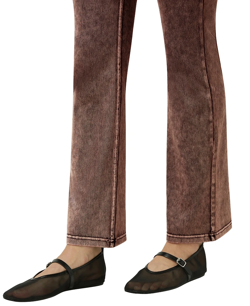 Hue Women's High-Rise Denim Baby Bootcut Leggings