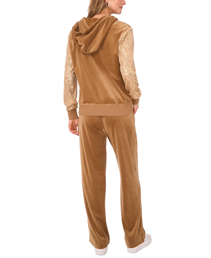 Vince Camuto Women's Relaxed Fit Zip Front Hoodie Jacket