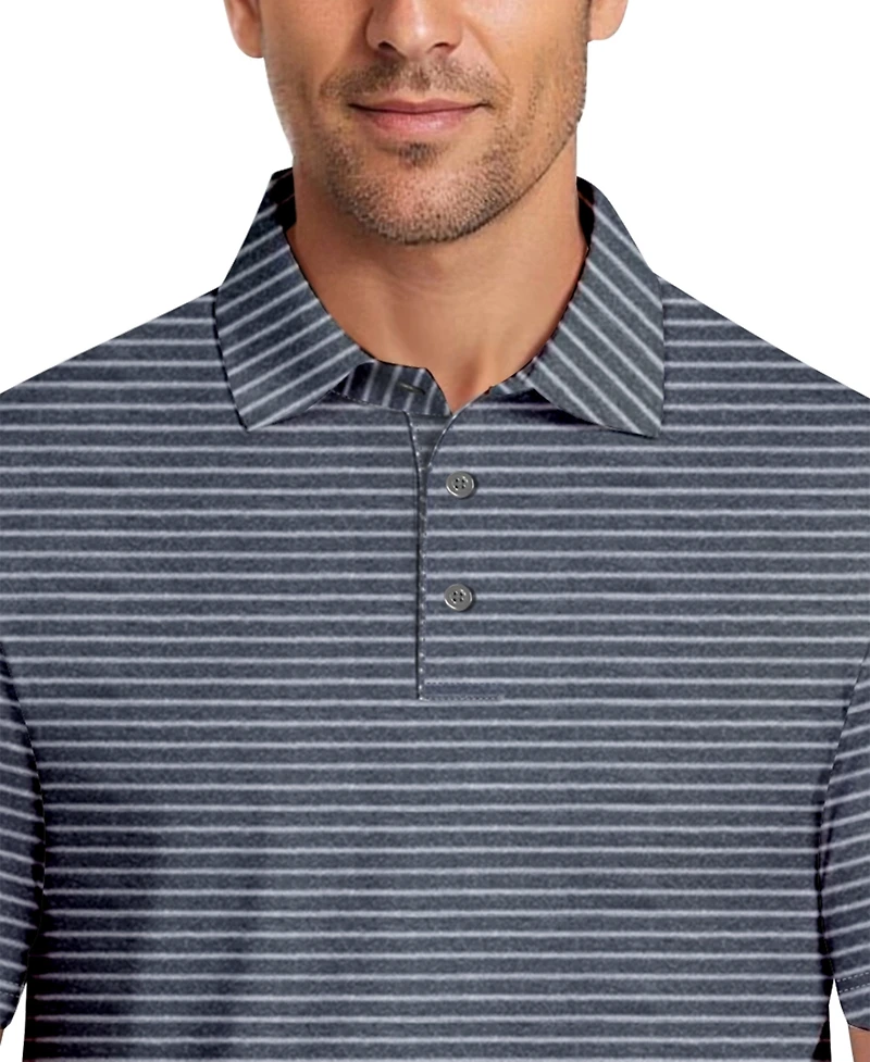 Pga Tour Men's Heathered Stripe Golf Polo Shirt