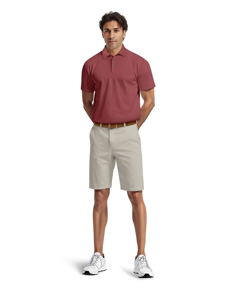 Pga Tour Men's Airflux Regular-Fit Mesh Performance Golf Polo Shirt