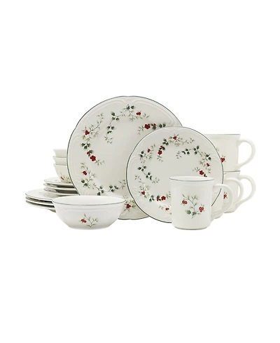 Winterberry Holiday 16 Pc. Dinnerware Set, Service for 4