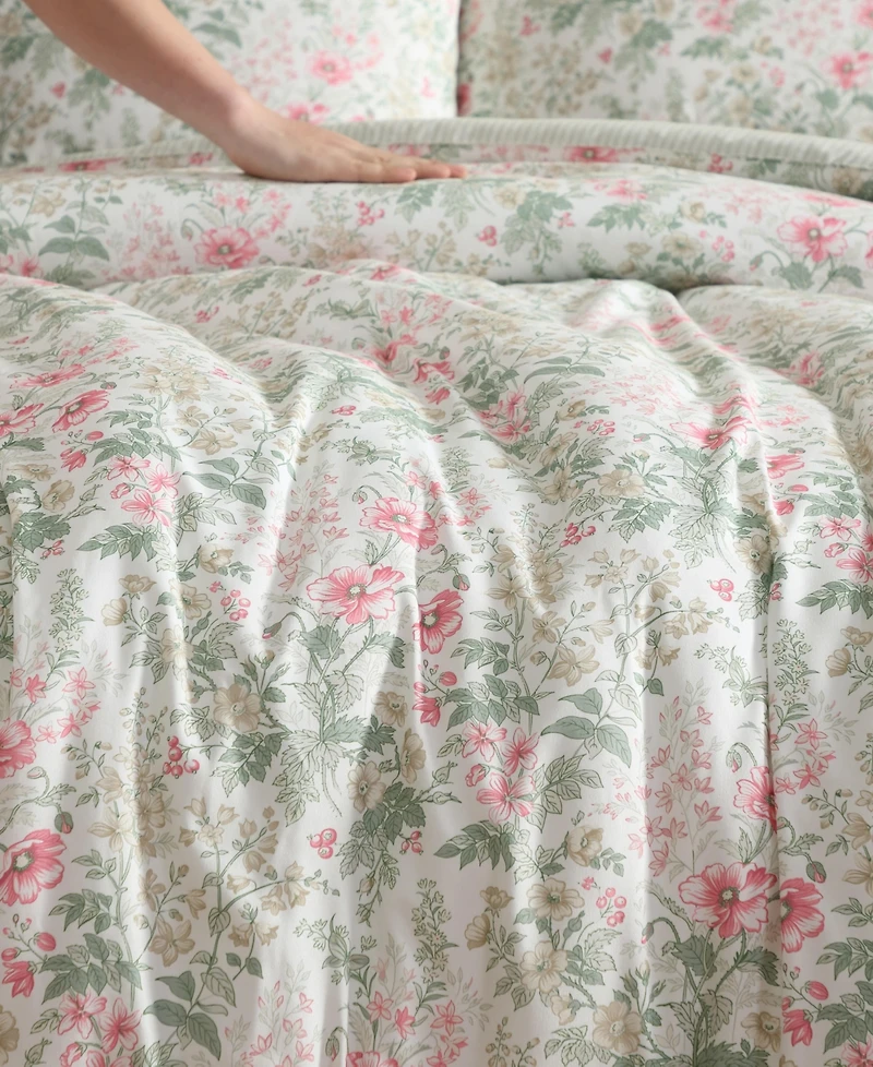 Laura Ashley Arden Floral Washed Microfiber -Pc. Comforter Set