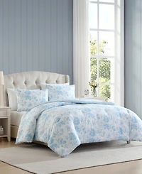 Laura Ashley Anja Textured Toile Washed Microfiber 7-Pc. Comforter Set