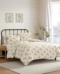 Laura Ashley Jessika Printed Flannel 3-Pc. Comforter Set, King